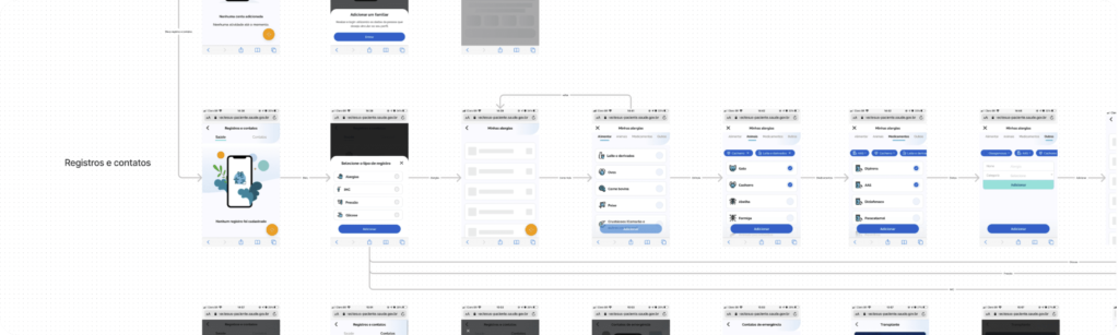 Designflow of the current Conecte SUS app